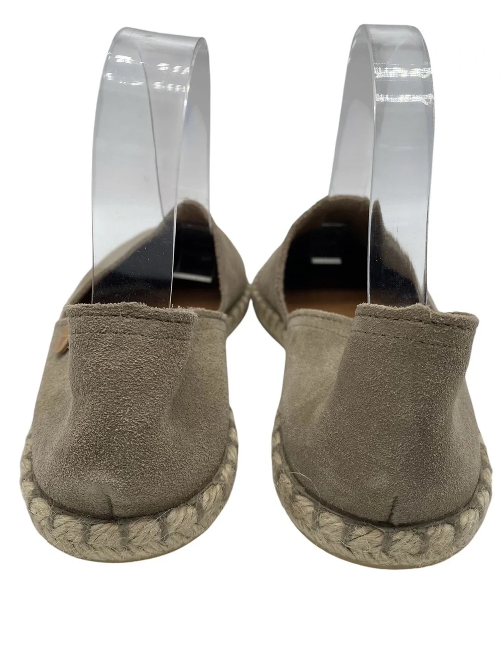 Verbenas Womens Shoes Espadrille Slip On Sz 7.5 Stone Tan Suede Leather D'Orsay